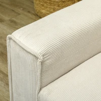 HOMCOM Modernes 3-Sitzer-Sofa, Weiche Couch mit Rückenkissen, Polstersofa für Wohnzimmer, Schlafzimmer, Homeoffice, Cremeweiß(m-8)