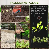 Outsunny Telo per Pacciamatura 2x25 m per Orto, Serra e Giardino, Drenante e Traspirante, Nero(m-5)