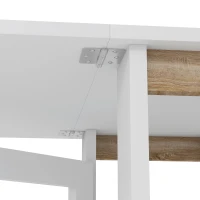 HOMCOM Mesa de Cocina Plegable con Alas Abatibles 2 Ruedas y Estantes Estilo Moderno 120x60x75 cm Blanco(m-8)
