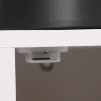 HOMCOM Aparador de Cocina con 3 Puertas de Vidrio y Botellero en Forma X para 4 Botellas 90x37x75 cm Blanco(m-8)