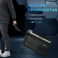 Outsunny Nevera y Congelador de Compresor 45L Eléctrica Refrigerador de Coche CC 12V/24V hasta -20℃ con Pantalla LED Táctil Asa Retráctil y Ruedas para Camping Viajes Automóvil 71,1x46x50,6 cm Negro(m-7)