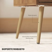 HOMCOM Mesa de Centro con 2 Cajones y Patas de Acero para Sala de Estar Dormitorio 100x50x41 cm Marrón(m-6)
