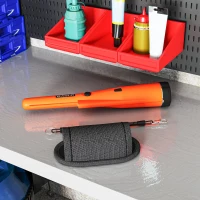 Outsunny Metaaldetector voor Volwassenen, Draagbaar Detectieapparaat met LED-indicator, Waterdicht Draadloos Metaaldetectieapparaat Oranje(m-8)