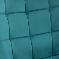 HOMCOM Fauteuil relax avec repose-pieds assorti style scandinave piètement métal noir revêtement aspect velours - Bleu(m-7)