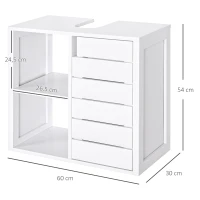 kleankin Mueble Bajo de Lavabo para Baño Suspendido Compacto con 2 Estantes Abiertos y Zona Cerrada 60x30x54 cm Blanco(m-3)