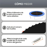 SPORTNOW Tapete de Repuesto para Trampolín Ø262 cm Colchoneta para Trampolín de 10 Pies Anti-UV y 8 Filas de Costuras Negro(m-7)