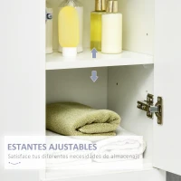 kleankin Columna de Baño con 1 Cajón y 5 Estantes Abiertos Mueble Auxiliar de Baño Estilo Moderno 30x28x170 cm Blanco(m-7)