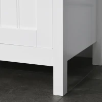 kleankin Columna de Baño con 3 Estantes de Almacenaje Puerta y Cajón para Ducha Aseo Dormitorio 40x30x160 cm Blanco(m-9)