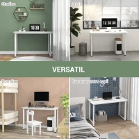 HOMCOM Birou pentru Computer cu Picioare Reglabile, 120x60x76 cm, Alb(m-6)