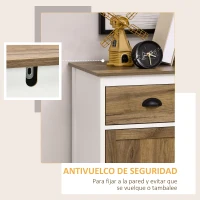 HOMCOM Aparador para Salón Armario de Almacenamiento con Cajón 2 Puertas y Estante Ajustable 78,5x39x89,4 cm Marrón(m-7)
