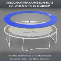 HOMCOM Cubierta de Protección Acolchada Borde de Seguridad para Trampolines Cama Elástica con Diámetro Ø305 cm Azul(m-5)