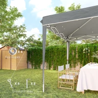 Outsunny 3 x 3 m Pop-up-Pavillon mit Tragetasche, UPF50+ höhenverstellbares Gartenzelt, Hellgrau(m-8)