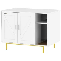 PawHut Mueble Arenero Caja de Arena para Gatos con Almohadilla para Rascar y Compartimento de Almacenaje 80x50x61 cm Blanco(m-10)