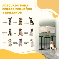 PawHut Puerta para Perros con Ancho Ajustable 76-104 cm con 2 Extensiones y Doble Bloqueo Negro(m-4)