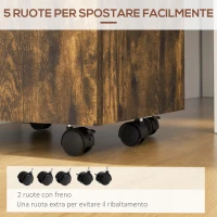 Vinsetto Cassettiera da Ufficio Portadocumenti in Legno con 2 Cassetti e Ripiano Aperto, 39x40x65 cm, Marrone(m-5)