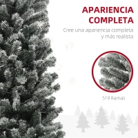 HOMCOM Árbol de Navidad Artificial 225 cm con 220 Luces LED de Dos Colores 519 Ramas y Soporte de Acero Árbol Navideño Verde(m-6)