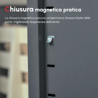 HOMCOM Mobiletto Multiuso 2 Ante Stile Industriale in Metallo per Casa e Garage, 75x33x110cm, Grigio(m-10)