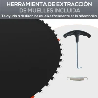 SPORTNOW Tapete de Repuesto para Trampolín Ø202 cm Colchoneta para Trampolín de 8 Pies con 42 Enganches Negro(m-6)