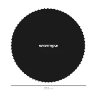 SPORTNOW Tapete de Repuesto para Trampolín Ø262 cm Colchoneta para Trampolín de 10 Pies Anti-UV y 8 Filas de Costuras Negro(m-3)