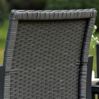Outsunny Salon de jardin 2 places 3 pièces 2 chaises avec coussins + table basse plateau verre trempé résine tressée 4 fils imitation rotin gris(m-9)