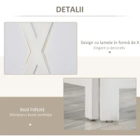 HOMCOM Paravan Interior cu 4 Panouri Pliabile din Lemn, 182x170 cm, Alb(m-6)