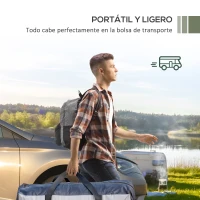 Outsunny Toldo para Coche con Altura Ajustable y Bolsa de Transporte Impermeable Anti-UV 290x278x230-260 cm Azul Oscuro(m-7)