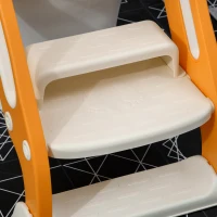 ZONEKIZ Riduttore Water con Scaletta Pieghevole, Maniglie Laterali e Cuscino Rimovibile, Arancione(m-8)