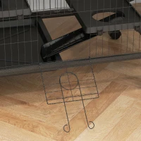 PawHut Jaula para Animales Pequeños con Ruedas Rampas Hamaca y Bandeja Extraíble para Chinchillas Hurones 80x52x128 cm Gris(m-9)