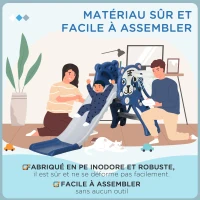 AIYAPLAY Toboggan pour enfants, toboggan intérieur pour enfants, avec panier de basket, thème tigre, de 18 à 36 mois, bleu(m-7)