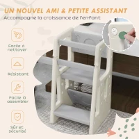 HOMCOM Tour d'apprentissage Tour d'observation pour Enfants de 18 Mois à 5 Ans Hauteur réglable sur 3 Niveaux en HDPE(m-7)