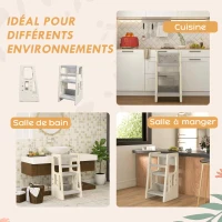 HOMCOM Tour d'apprentissage Tour d'observation pour Enfants de 18 Mois à 5 Ans Hauteur réglable sur 3 Niveaux en HDPE(m-6)