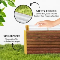 Outsunny Hochbeet 2er-Set, Pflanzkasten, extra tief, Metall, 120 x 60 x 60 cm Braun(m-6)