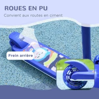 AIYAPLAY Trottinette enfant 3 Roues Lumineuses LED Hauteur Guidon réglable frein à Friction arrière de 2 à 6 ans Bleu(m-5)