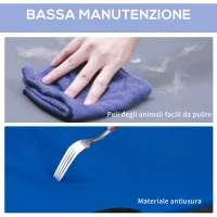 PawHut Brandina per Cani Taglia Piccola Pieghevole per Interno ed Esterno, Lettino per Cani Rialzato, in Acciaio e Tessuto Oxford, 71x58x20 cm, Blu(m-6)