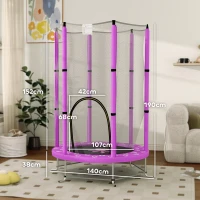 AIYAPLAY Kindertrampoline met Veiligheidsnet, voor Binnen en Buiten, 3-6 Jaar, Paars(m-3)