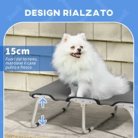 PawHut Brandina per Cani Piccoli Pieghevole per Interno ed Esterno, Metallo e Tessuto Oxford, 71x58x20 cm, Grigio(m-7)