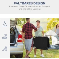Outsunny Sonnenliege klappbar Gartenliege mit Kopfkissen Liegestuhl mit 4-Fach verstellbare Rückenlehne Campingliege mit Lesefenster Gartenstuhl bis 120kg belastbar für Garten, Balkon Schwarz(m-8)