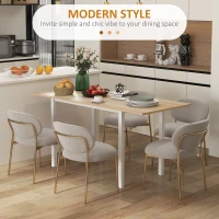 HOMCOM Extendable Dining Table Modern Design Kitchen Table with Large Tabletop Seats 6 Steel Frame Dark Brown(m-4)