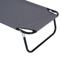 Outsunny Sonnenliege klappbar Gartenliege mit Kopfkissen Liegestuhl mit 4-Fach verstellbare Rückenlehne Campingliege mit Lesefenster Gartenstuhl bis 120kg belastbar für Garten, Balkon Grau(m-11)