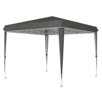 Outsunny 3 x 3 m Pop-up-Pavillon mit Tragetasche, UPF50+ höhenverstellbares Gartenzelt, Dunkelgrau(m-1)