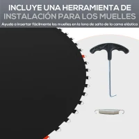 SPORTNOW Tapete de Repuesto para Trampolín Ø262 cm Colchoneta para Trampolín de 10 Pies Anti-UV y 8 Filas de Costuras Negro(m-6)