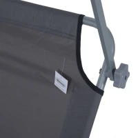 Outsunny Sonnenliege klappbar Gartenliege mit Sonnenschutz Wellnessliege mit 4-Fach verstellbare Rückenlehne Strandliege bis 120kg belastbar für Garten, Balkon und Pool geeignet, 6 Farben(Grau )(m-9)