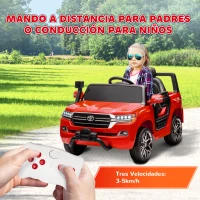 AIYAPLAY Coche Eléctrico para Niños de +3 Años Toyota LAND CRUISER con Batería 12V Mando a Distancia y Música MP3 Rojo(m-5)