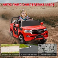 AIYAPLAY Coche Eléctrico para Niños de +3 Años Toyota LAND CRUISER con Batería 12V Mando a Distancia y Música MP3 Rojo(m-7)
