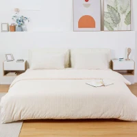 HOMCOM Lot de 2 Tables de Chevet murales - Lot de 2 Tables de Nuit - tiroir Coulissant, étagère, Bicolore Aspect chêne Blanc(m-6)