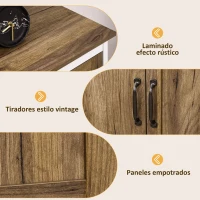 HOMCOM Aparador para Salón Armario de Almacenamiento con Cajón 2 Puertas y Estante Ajustable 78,5x39x89,4 cm Marrón(m-6)