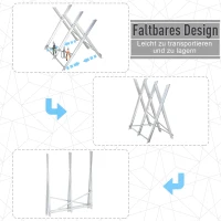 DURHAND Kettensägebock Sägebock zusammenklappbar Sägegestell für Brennholz Silber Metall 83 x 83 x 79 cm(m-5)