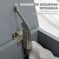 HOMCOM Baúl de Almacenaje con Tapa Baúl de Almacenaje Versátil con Bisagra de Seguridad para Pasillo Salón 81x40x46 cm Gris(m-5)