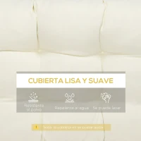 Outsunny Cojín para Banco de 2 Plazas para Interior y Exterior con 8 Puntadas para Sillas Sofás 110x48x8 cm Crema(m-4)