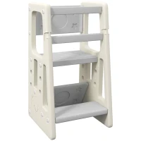 HOMCOM Tour d'apprentissage Tour d'observation pour Enfants de 18 Mois à 5 Ans Hauteur réglable sur 3 Niveaux en HDPE(m-11)